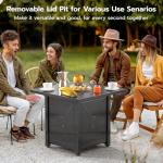 28" Xbeauty Propane Fire Pit Table for Outdoors
