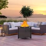 28" Xbeauty Propane Fire Pit Table for Outdoors