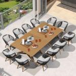 14-Piece Purple Leaf Patio Dining Set with Cushions