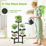 5-Tier Heavy Duty Metal Plant Stand - Black