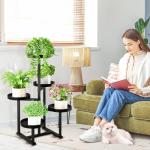 5-Tier Heavy Duty Metal Plant Stand - Black