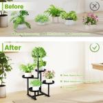 5-Tier Heavy Duty Metal Plant Stand - Black