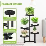 5-Tier Heavy Duty Metal Plant Stand - Black
