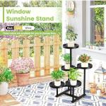 5-Tier Heavy Duty Metal Plant Stand - Black