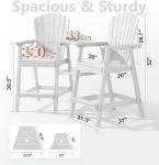 Adirondack Chair Set with Removable Trays - White