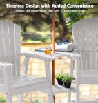Adirondack Chair Set with Removable Trays - White