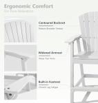 Adirondack Chair Set with Removable Trays - White