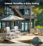 Adirondack Chair Set with Removable Trays - White