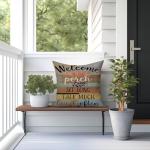 Porch Rules Decorative Outdoor Pillow Covers - 18x18 Inch