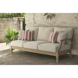 Ashley Clare View Outdoor Eucalyptus Sofa with Cushions