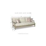 Ashley Clare View Outdoor Eucalyptus Sofa with Cushions