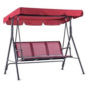MCombo 3-Person Canopy Swing Chair - Burgundy
