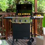 Megamaster 3-Burner Propane Gas Grill with Side Tables