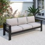 Aluminum Outdoor Couch with Water-Resistant Cushions