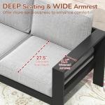Aluminum Outdoor Couch with Water-Resistant Cushions