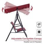 MCombo 3-Person Canopy Swing Chair - Burgundy