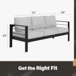 Aluminum Outdoor Couch with Water-Resistant Cushions