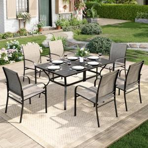 MIXPATIO 6-Piece Patio Dining Table and Chairs Set