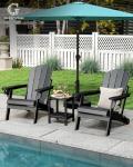 Folding Adirondack Chairs Set of 4 - Black