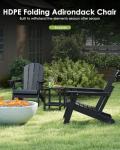Folding Adirondack Chairs Set of 4 - Black