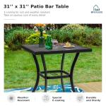 MFSTUDIO 36” Outdoor Counter Height Bar Table