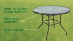 Sienna Round Glass Top Patio Table - 40