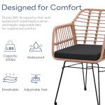 3-Piece Wicker Bistro Set with Glass Table