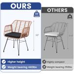 3-Piece Wicker Bistro Set with Glass Table