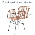 3-Piece Wicker Bistro Set with Glass Table