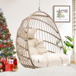 Luxury Wicker Hanging Egg Chair for Patio