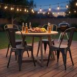 Furmax Stackable Metal Dining Chairs Set of 4