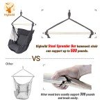 Highwild Hanging Rope Swing Hammock Chair - Grey