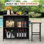 3-Piece Outdoor Bar Set with Stools and Table
