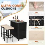 3-Piece Outdoor Bar Set with Stools and Table