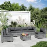 Grey Outdoor Cushions for Patio Furniture Set