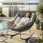 Cozy Gray Outdoor Rocking Chair with Cushion