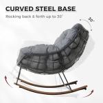 Cozy Gray Outdoor Rocking Chair with Cushion