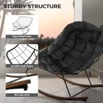Cozy Gray Outdoor Rocking Chair with Cushion