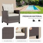 3-Piece Wicker Patio Furniture Set with Cushions