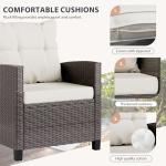 3-Piece Wicker Patio Furniture Set with Cushions