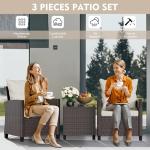 3-Piece Wicker Patio Furniture Set with Cushions