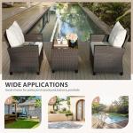 3-Piece Wicker Patio Furniture Set with Cushions