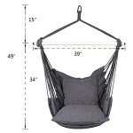 Highwild Hanging Rope Swing Hammock Chair - Grey