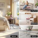 Elevon 14 Inch Round Ceramic Accent Table