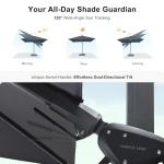 10ft Solar LED Patio Umbrella with 360° Rotation
