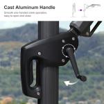 10ft Solar LED Patio Umbrella with 360° Rotation