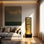 Illuminated Stone Cascade Waterfall Fountain with LED