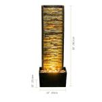 Illuminated Stone Cascade Waterfall Fountain with LED