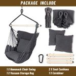Highwild Hanging Rope Swing Hammock Chair - Grey