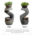 Modern Waterfall Fountain with Bowl Planter